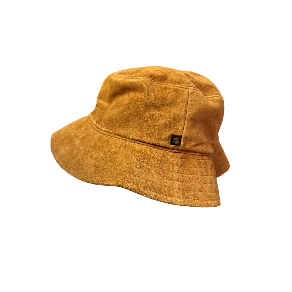 Vintage 1990's Timberland Tan 100% Leather Suede Bucket Hat Size XL - Picture 4 of 7